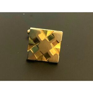 Vintage Modernist Square Cuff links, Muted Gold tone, Unmarked, Collector's item